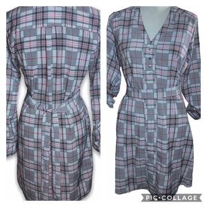 Express plaid Shirt dress / belted dress/ s size